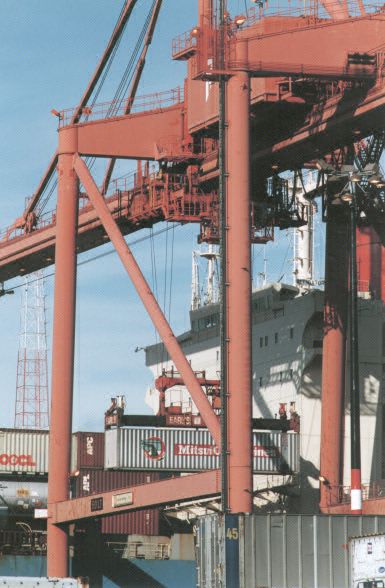 Photo: Container crane unloading ship