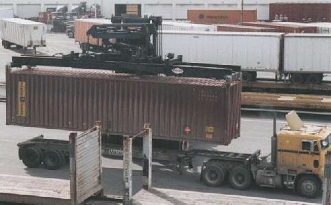 Photo: Lift loading container onto truck